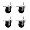 Service Caster 35 Inch Phenolic Swivel 34 Inch Threaded Stem Caster Set with Total Lock Brake SCC-TSTTL20S3514-PHS-34212-4 - alternate 1